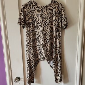 Tango Top Zebra Print Asymmetrical
